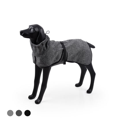 Water Repellent Softshell Dog Jacket Pet Clothes for Spring Autumn，Outdoor Sport Dog Jacket with High Neckline Collar Cold Weather Pets Apparel Winter Warm Coats Puppy Comfort Vest--（DeepGary，size L）