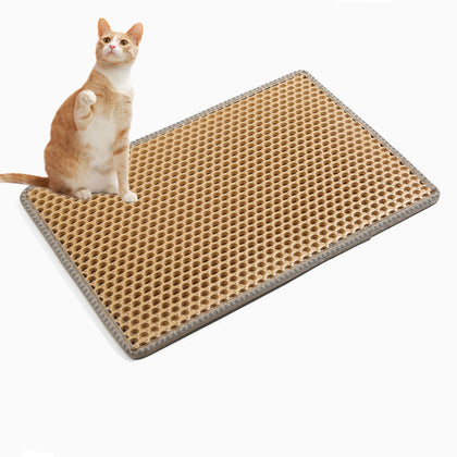 Cat Litter Mat, Kitty Litter Trapping Mat, Double Layer Mats with MiLi Shape Scratching design, Urine Waterproof, Easy Clean, Scatter Control  21