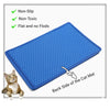 Cat Litter Mat, Kitty Litter Trapping Mat, Double Layer Mats with MiLi Shape Scratching design, Urine Waterproof, Easy Clean, Scatter Control  21" x 14"  Blue（same as JYD-GT-MSD-BLUE）