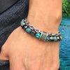 Malachite hip hop metal bracelet