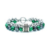 Malachite hip hop metal bracelet